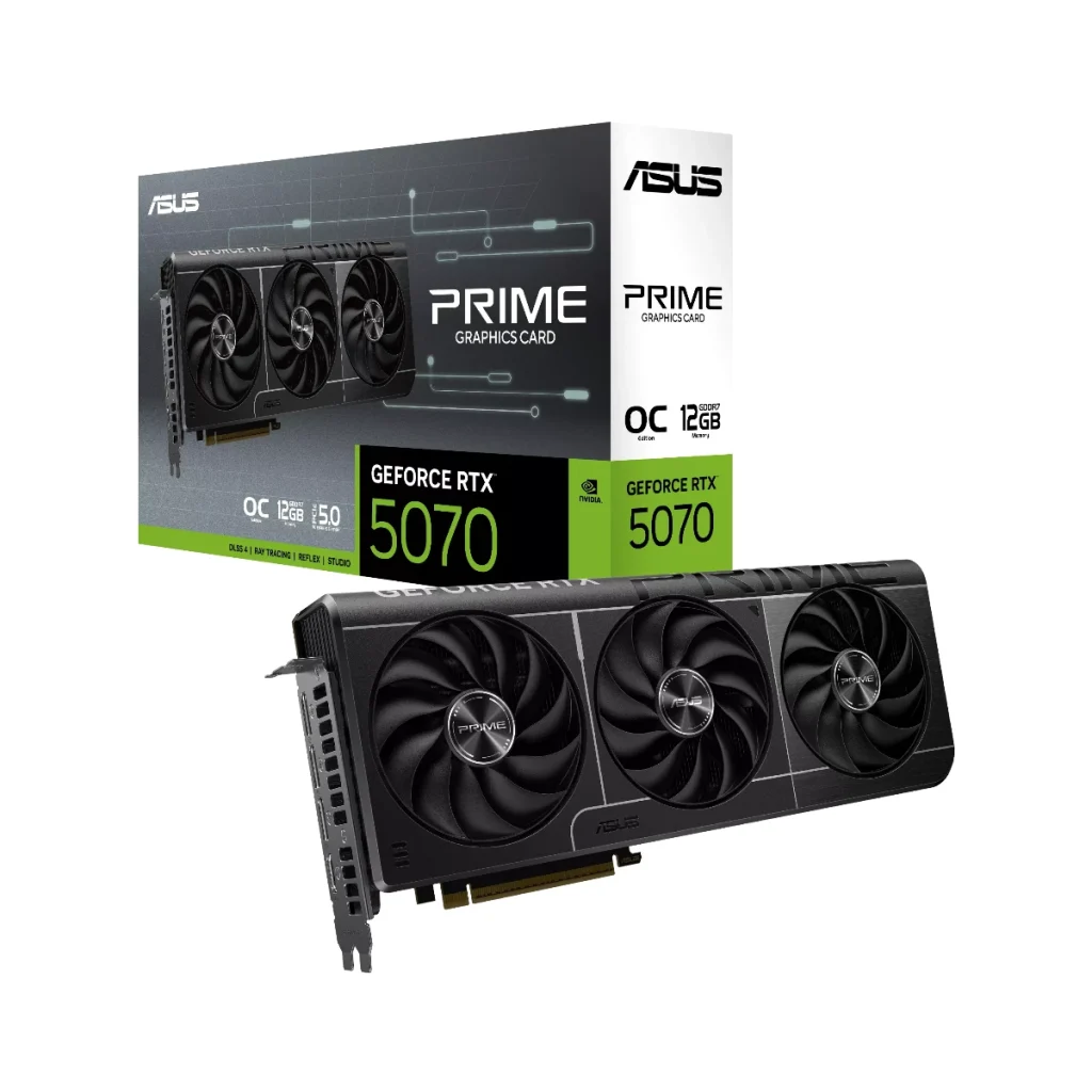 ASUS PRIME GeForce RTX 5070 OC 12GB 90YV0M10-M0NA00 front view